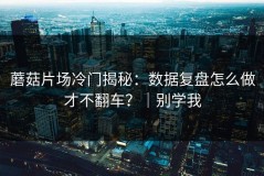 蘑菇片场冷门揭秘：数据复盘怎么做才不翻车？｜别学我