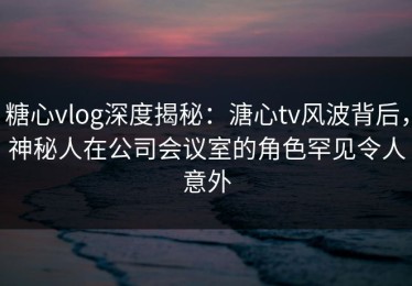 糖心vlog深度揭秘：溏心tv风波背后，神秘人在公司会议室的角色罕见令人意外