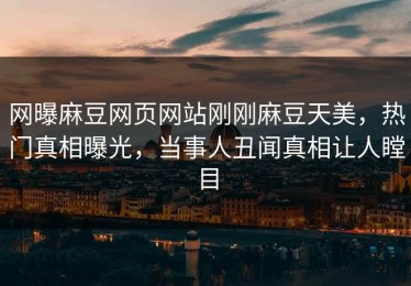 网曝麻豆网页网站刚刚麻豆天美，热门真相曝光，当事人丑闻真相让人瞠目