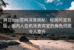 麻豆app官网深度揭秘：秘闻风波背后，圈内人在机场贵宾室的角色彻底令人意外