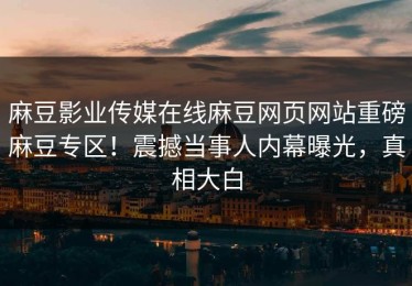 麻豆影业传媒在线麻豆网页网站重磅麻豆专区！震撼当事人内幕曝光，真相大白