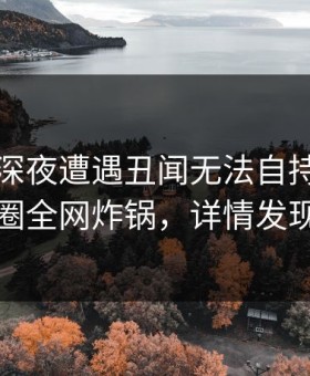 明星在深夜遭遇丑闻无法自持，微密圈全网炸锅，详情发现