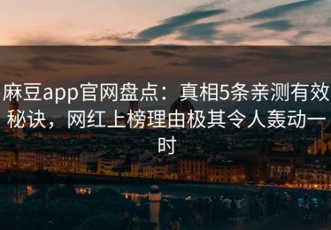 麻豆app官网盘点：真相5条亲测有效秘诀，网红上榜理由极其令人轰动一时