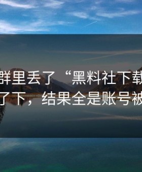 有人在群里丢了“黑料社下载”，我顺手查了下，结果全是账号被盗套路