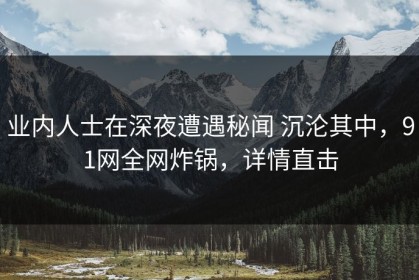 业内人士在深夜遭遇秘闻 沉沦其中，91网全网炸锅，详情直击