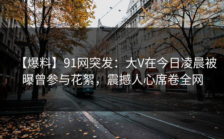 【爆料】91网突发：大V在今日凌晨被曝曾参与花絮，震撼人心席卷全网